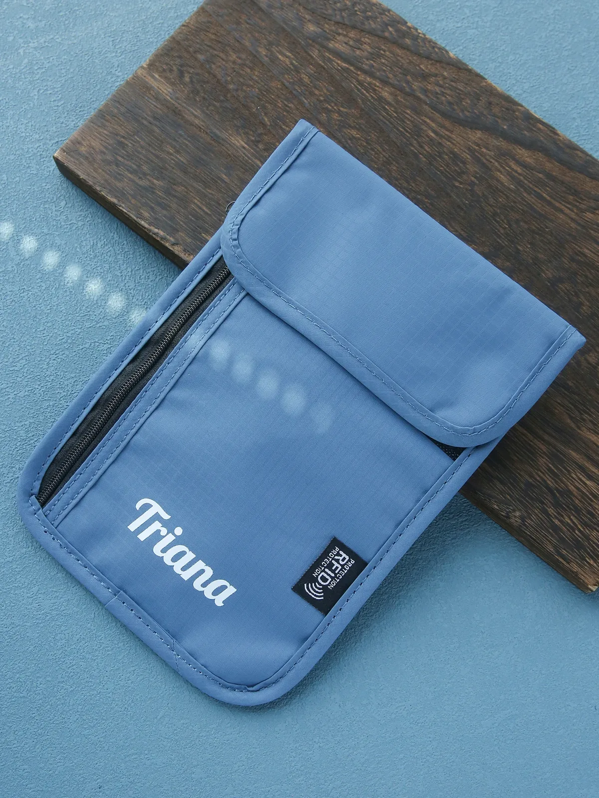 pochette de cou personnalisée anti-rfid pour passeport, sac de voyage en nylon anti-radiation, portefeuille de cou portable, porte-cartes d'identité bandoulière
