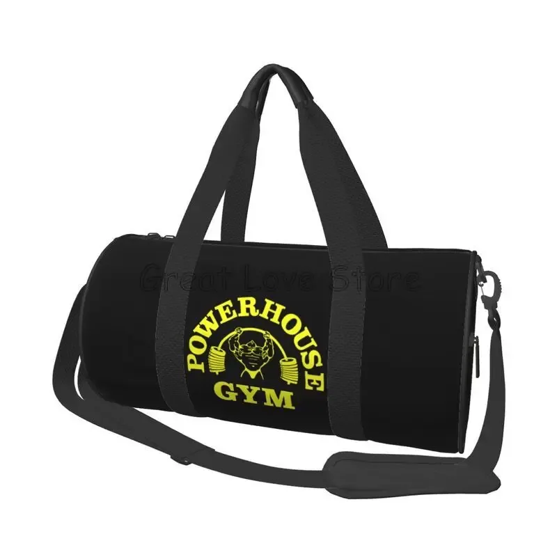 sac de voyage rond imprimé powerhouse gym, sac de week-end, sac de nuit, sac à main portable, sac de sport imperméable pour le yoga, la gym et les sports
