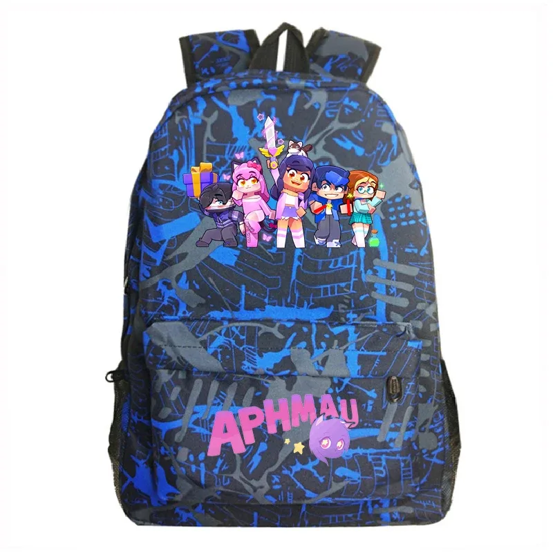 aphmau imprimer sacs à dos mode étudiants sacs d'école adolescent pochette d'ordinateur filles garçons dessin animé bookbag grande capacité voyage sac à dos