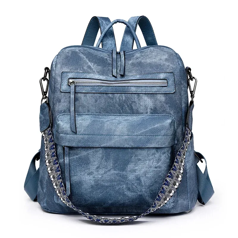 sac à main en cuir pu imperméable et antivol pour femmes, grande capacité, rétro, voyage, collège, sac à dos pour ordinateur portable, sac à bandoulière