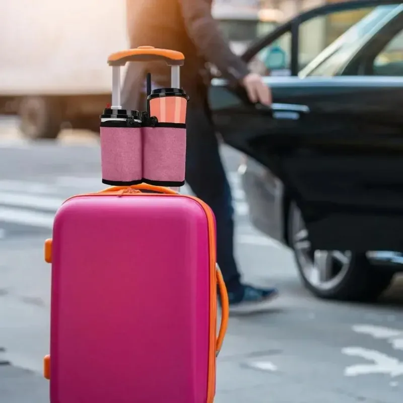 porte-gobelets pliable tissu oxford gris noir rose voyage organisation accessoires bagage traversée affaires familiale