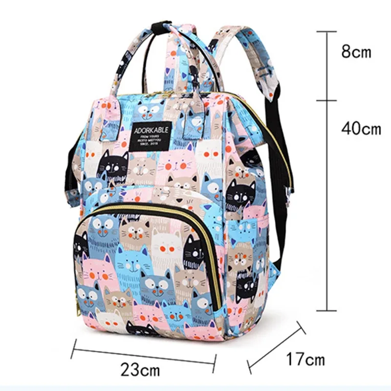 sac à dos imprimé dessin animé pour maman, grande capacité, sacs de rangement de biberons, sac à couches pour bébé, sac à dos de maternité à la mode pour femmes, nouveau