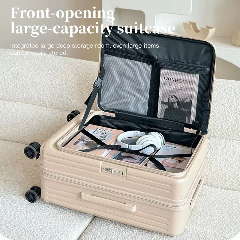 ensemble de bagages à roulettes rigide extensible avec ouverture latérale – valises à main et à carreaux, anti-choc et verrouillage par mot de passe