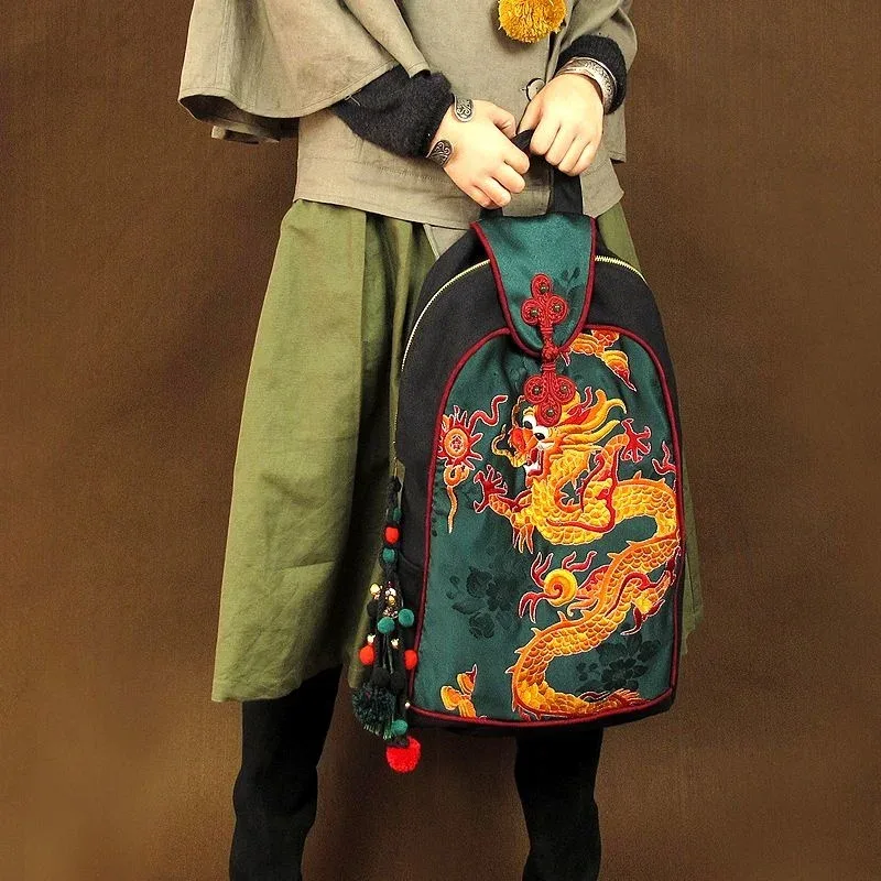 sac de voyage chic en toile d'aviation dragon sr, cartable ethnique, loisirs, randonnée, tradition alberoise