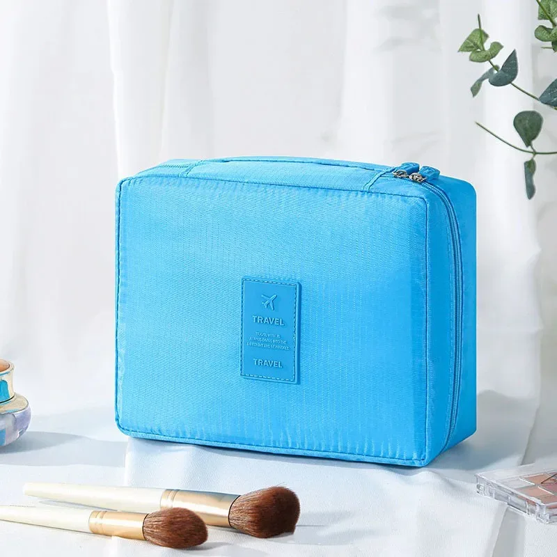 trousse de toilette de voyage à imprimé floral, organiseur de cosmétiques imperméable avec poignée pour femmes et filles