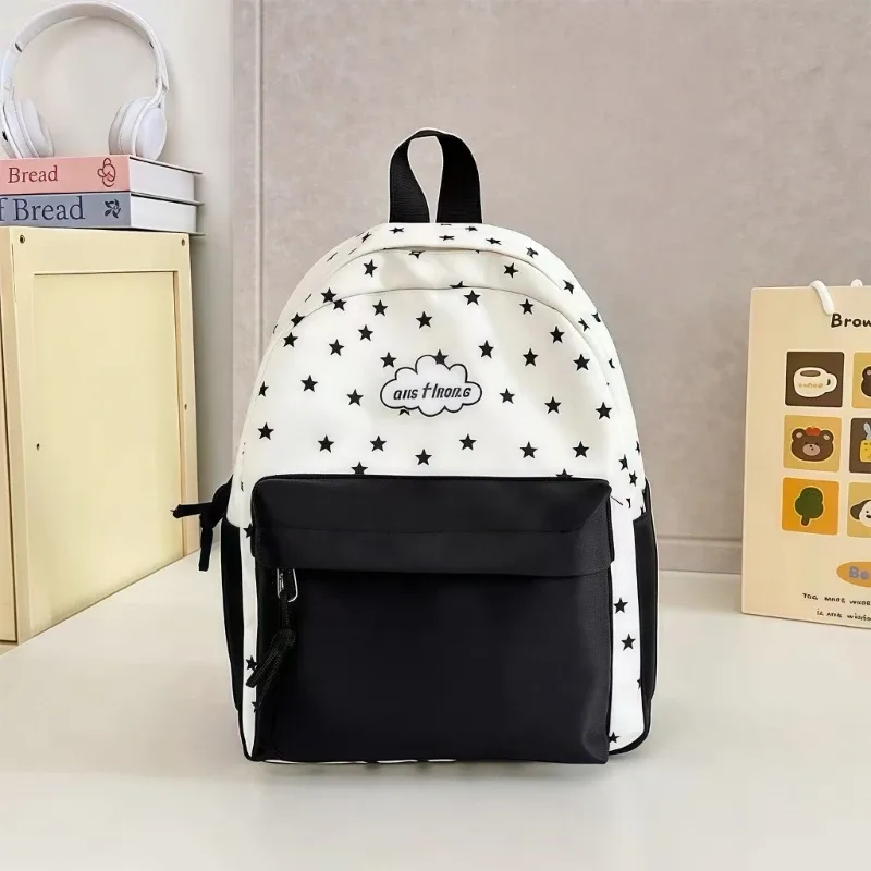 sac à dos unisexe avec motifs d'étoiles tendance, léger et pratique, poches d'organisation spacieuses, parfait pour les femmes et les filles