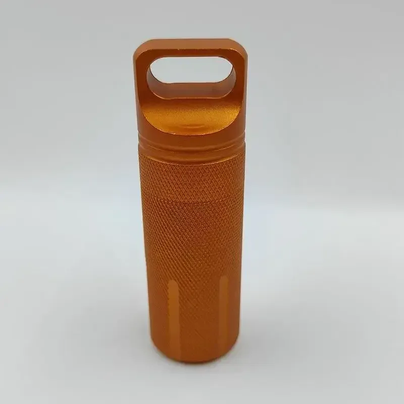 organisateur transport métal noir vert foncé orange compact portable pilules médicaments conteneur rangement extérieur sacoche