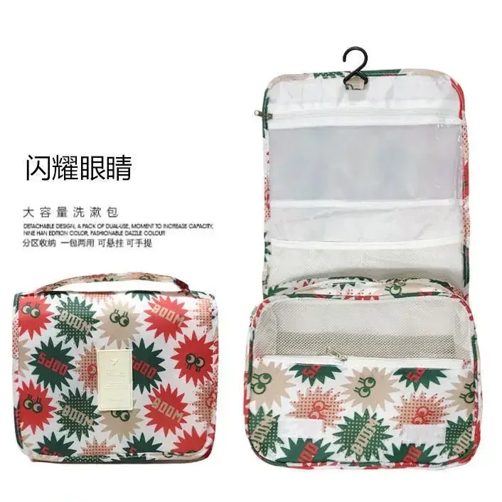 trousse toilette cosmétique rose léopard compartiments imperméable transparent grille velcro voyage maquillage organisateur rangement