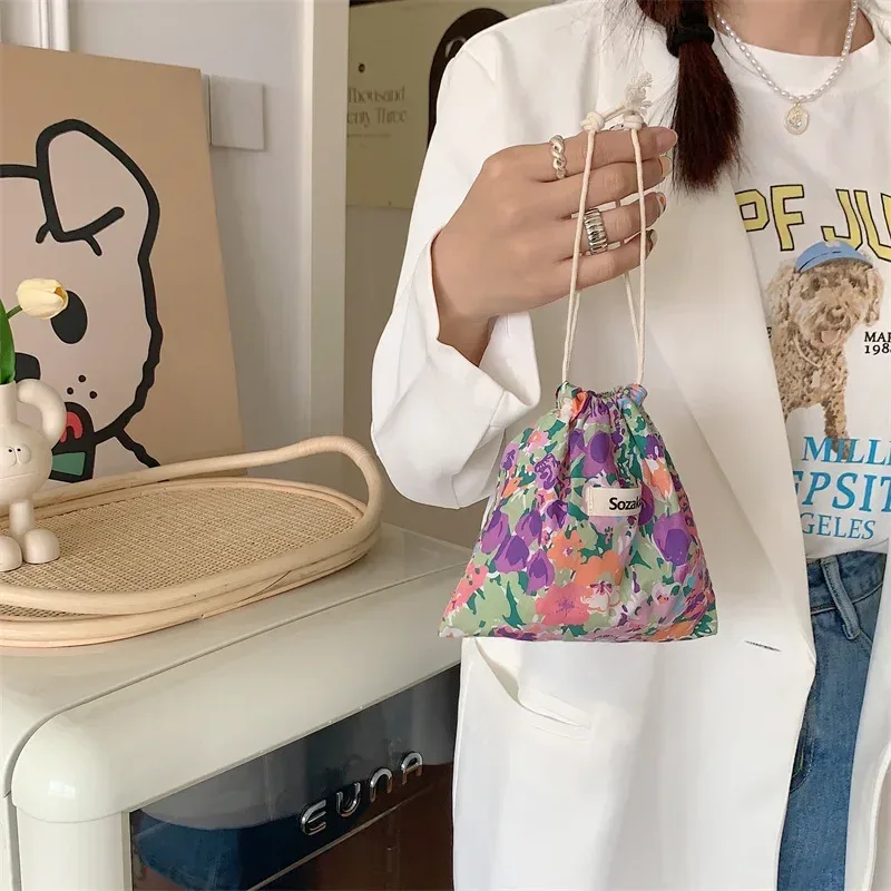 sac de rangement kawaii grill floral pour femmes, sac à main de voyage cosmétique, porte-monnaie rouge à lèvres, sacs de maquillage mignons, portefeuille en poudre, petit