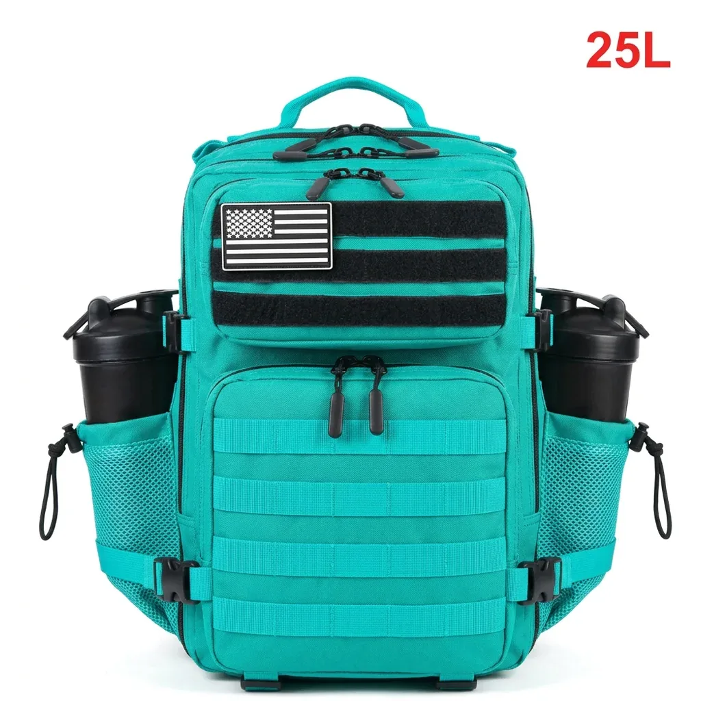 sac à dos tactique 25l pour femmes voyage en plein air randonnée bug out sac week-end exercice athlétisme sac à dos de gymnastique avec double porte-gobelet