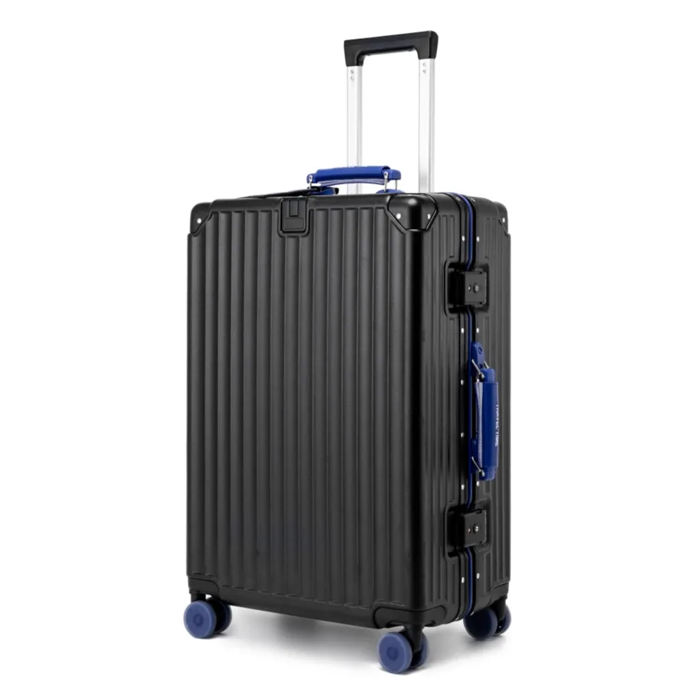 valise à roulettes fashoin en cuir souple avec poignée, coque rigide en pc, cadre en aluminium, serrure tsa, pour femme, 20/24 pouces