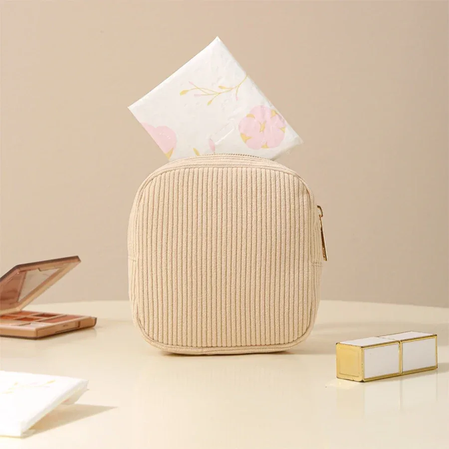 mini pochette de rangement cosmétique tendance pour maquillage, rouge à lèvres, serviettes hygiéniques – petites trousses de voyage pour femmes