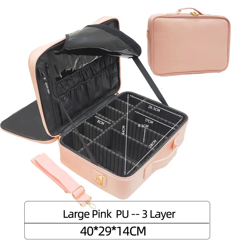 boîte à outils semi-permanente à motif d'ongles, grand multi-distributeur, trousse de maquillage professionnelle, sacs à cosmétiques, nouveauté, 2017