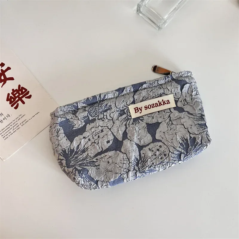 trousse de maquillage à fermeture éclair pour femmes, nouveaux sacs à cosmétiques, organiseurs, instituts floraux, stockage de poudres, trousse de maquillage, voyage