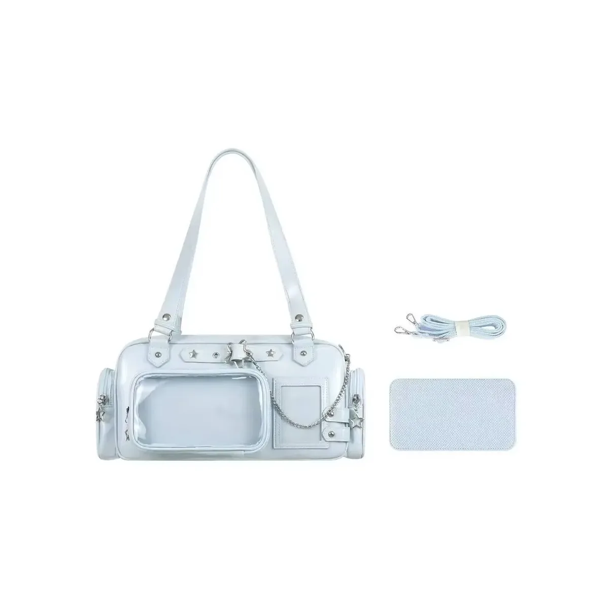 nouveau y2k étoile chaîne ita sac mignon fille bande dessinée exposition sac à bandoulière transparent grande capacité sac à bandoulière bricolage affichage sacs à main