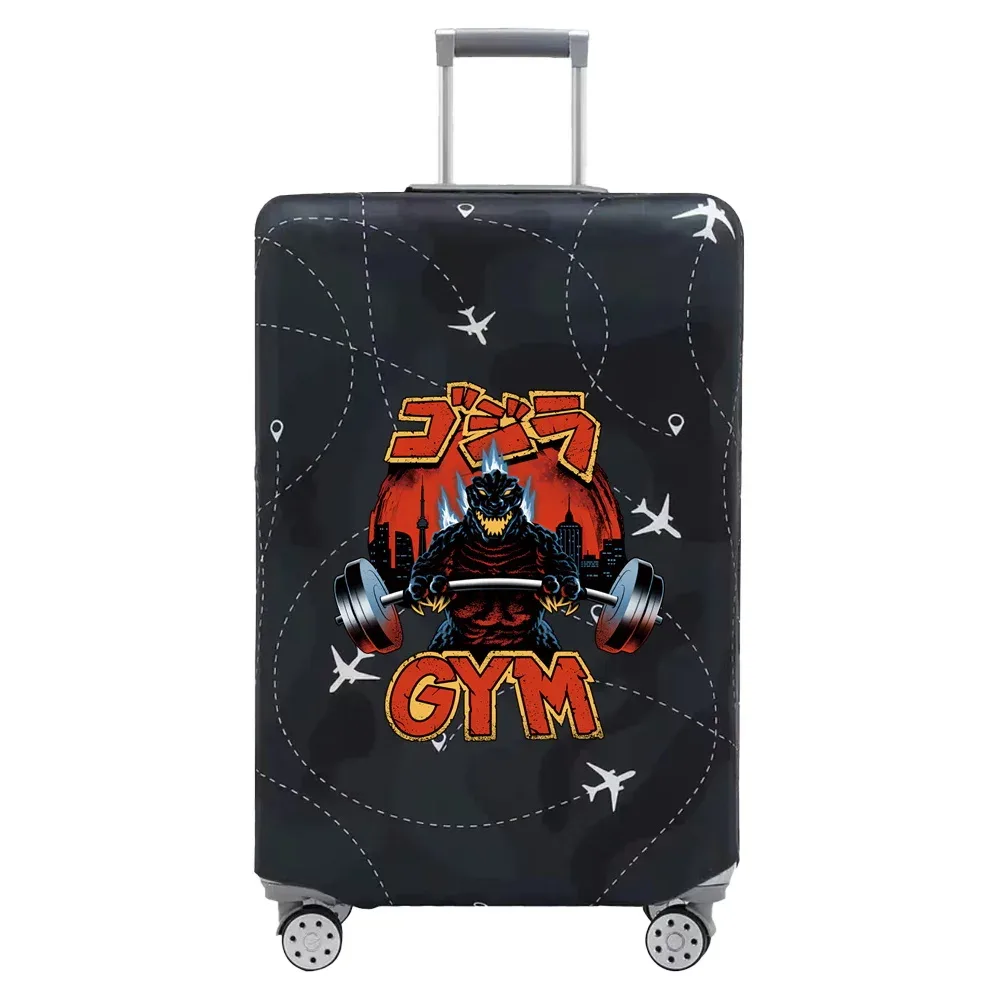 housse valise tissu extensible noire motif ramen bacon dessin animé voyage protection valise taille s m xl