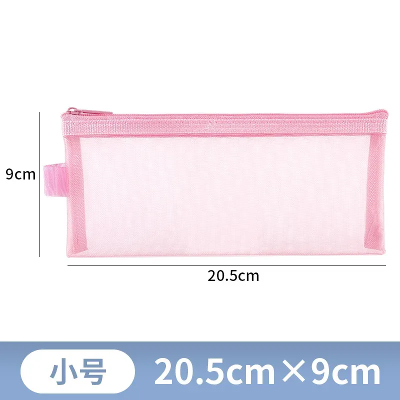 sacs à cosmétiques de voyage en maille transparente simple, sac de rangement cosmétique, étui à crayons à fermeture éclair transparente, poudres de maquillage en nylon, portable, nouveau
