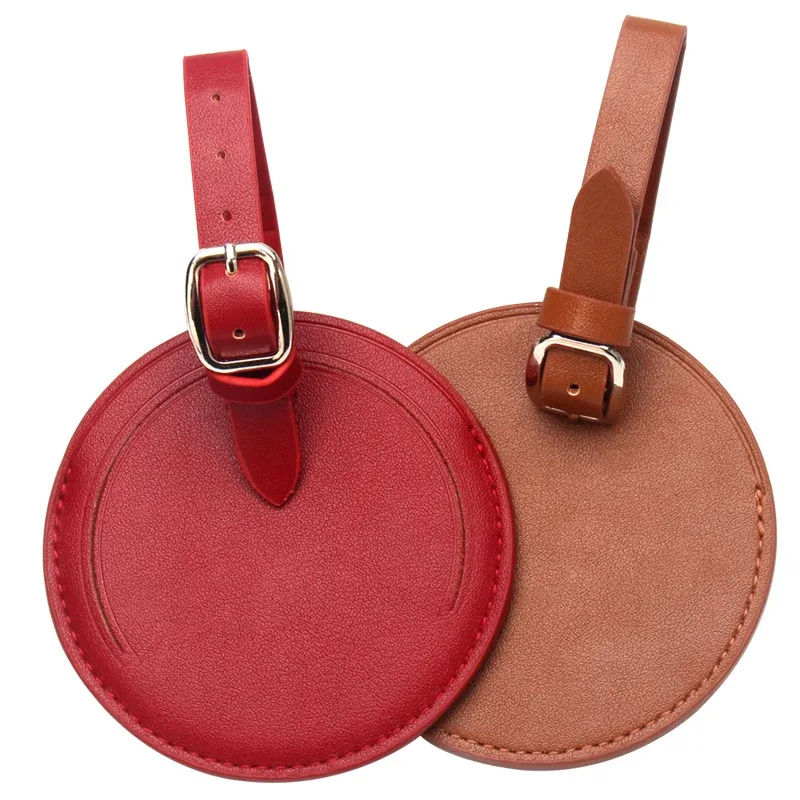 étiquette de bagage à initiales personnalisées, étiquette de bagage ronde de voyage d'affaires, étiquette de valise à rabat en cuir pu personnalisée, cadeau de mariage