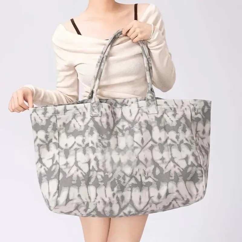 grand sac fourre-tout en toile à imprimé tie-dye abstrait vintage pour femme, sac à main décontracté pour le shopping, les courses, les voyages et l'usage quotidien