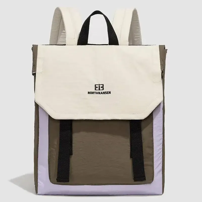 sac dos nylon vert olive jaune citron bandoulière rétractable poche intérieure imperméable usage voyage