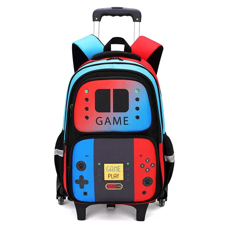 sac à dos à roulettes pour enfant, cartable à roulettes pour garçon, sac à dos scolaire avec roulettes, sac de voyage avec sac à lunch