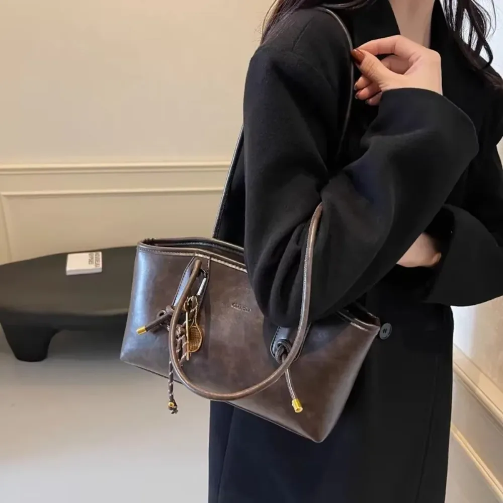 y2k tendance grande capacité travail sac à bandoulière couleur unie simple dame sacs à main en cuir pu sac fourre-tout femmes femme