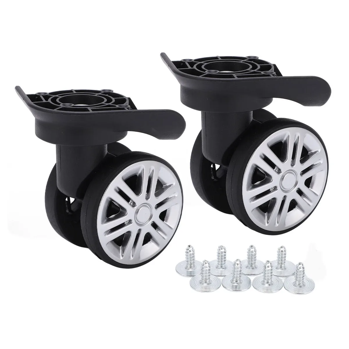 roue pivotante bagage plastique noir haute qualité installation facile vis multiples durables mode silencieuses
