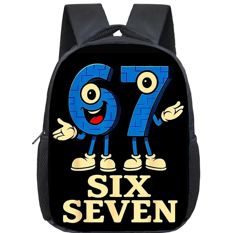 sac à dos orthopédique pour enfants, motif dessin animé, pour la maternelle, pour filles et garçons, avec les chiffres amusants 6 et 7, mochila meme 6 7