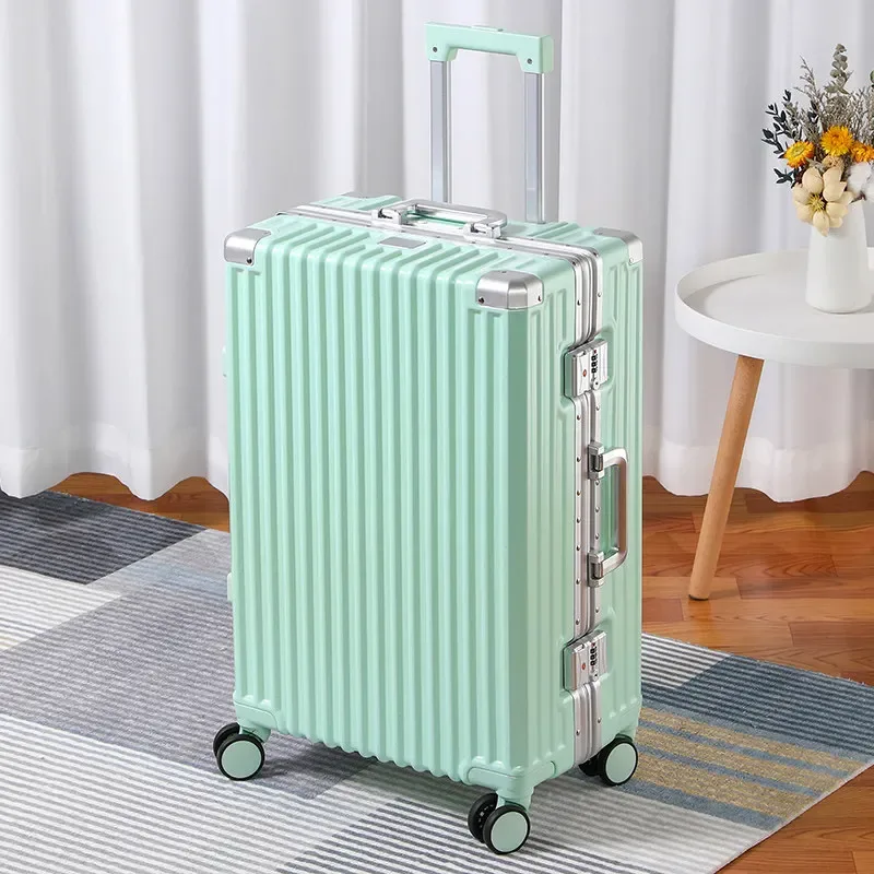 valise à roulettes de 28 pouces grande capacité avec cadre en aluminium, coque épaissie, bagage d'affaires avec serrure tsa intégrée
