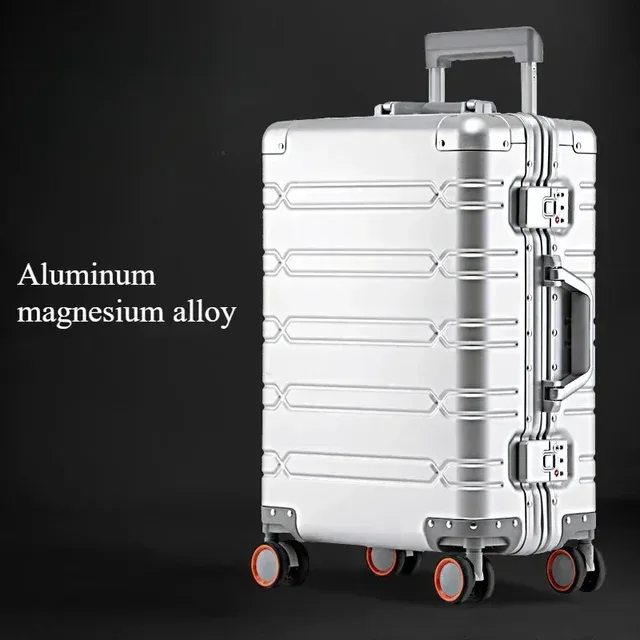 valise à roulettes de grande capacité, sac de voyage en alliage d'aluminium et de magnésium, bagages roulants d'affaires