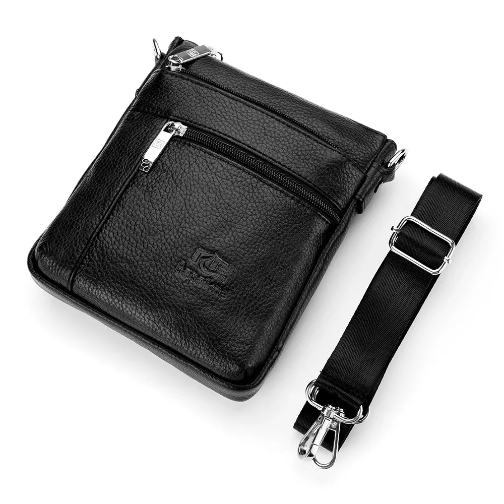 sac à bandoulière simple en cuir véritable pour hommes, sac à bandoulière d'affaires décontracté, sacoche en cuir de haute qualité pour hommes