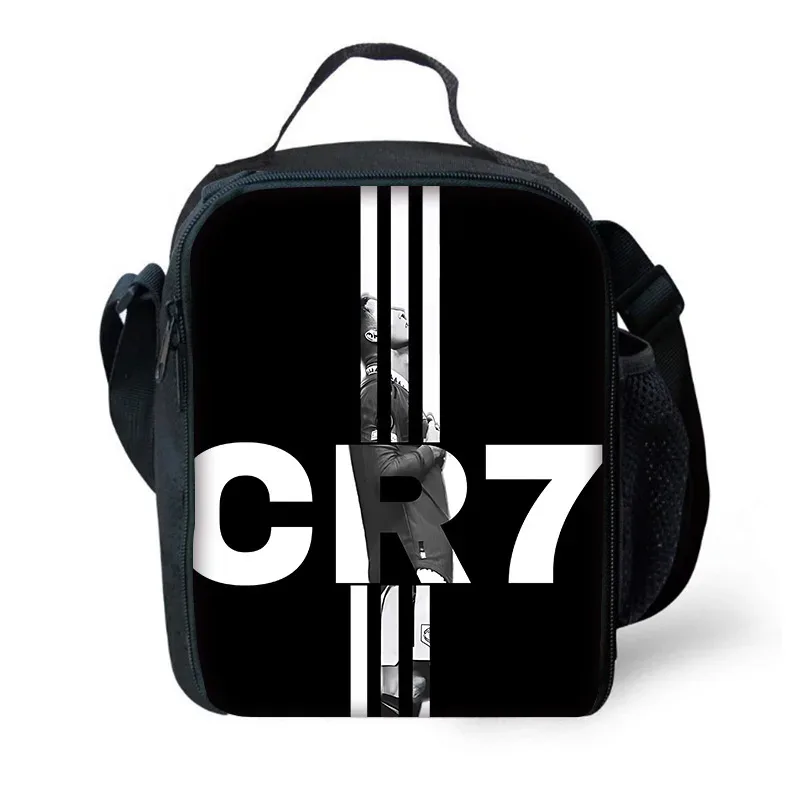 sac à dos de football r-ronaldos cr7 pour enfants, avec sacs à déjeuner, sacs à crayons, sacs d'école pour garçons et filles, meilleur cadeau
