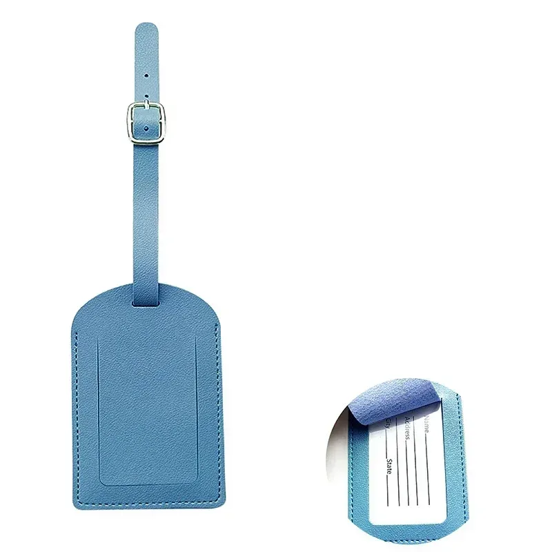 étiquette de bagage en cuir pu pour femmes et hommes, 1 pièce, accessoires de voyage, vacances, étiquettes de valise, nom, identification, adresse, étiquettes de sac pour bagages