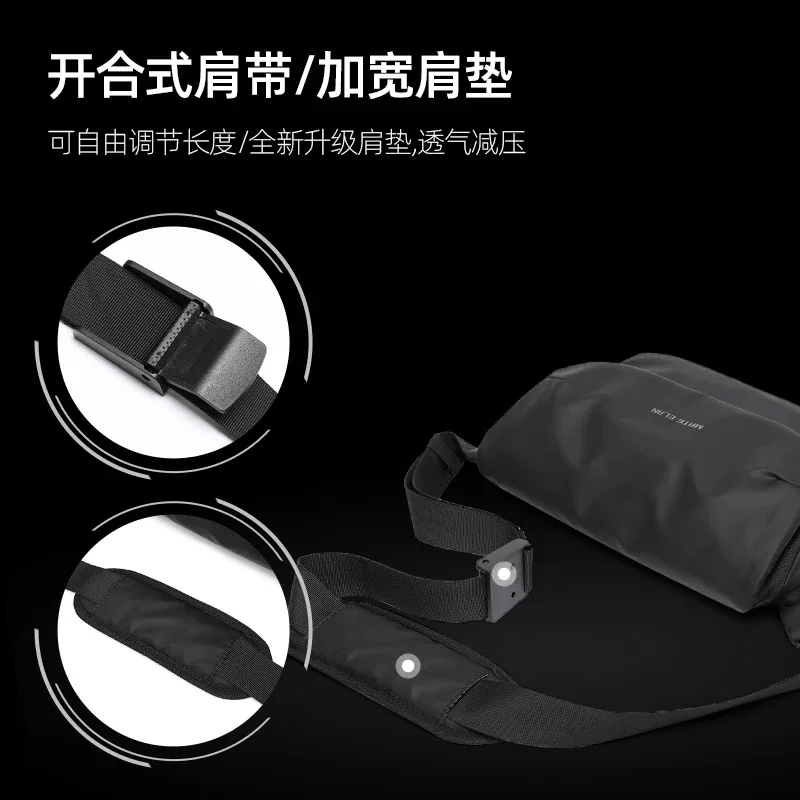 sac à bandoulière étanche pour hommes, grande capacité pour ordinateur portable de 15 pouces, sac à bandoulière tendance solide noir léger, sac portable antivol à fermeture éclair