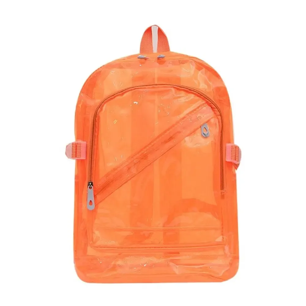 sac à dos transparent de couleur bonbon portable pour adolescents, sac d'école en pvc pour étudiants, sac de voyage polyvalent, sac à bandoulière transparent pour l'école.