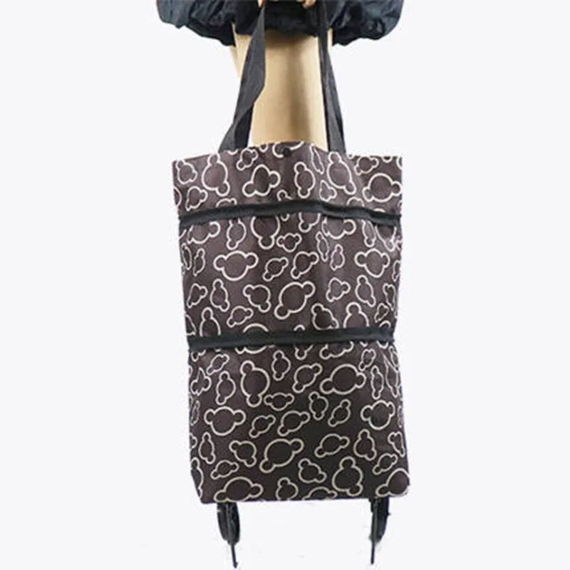 sac à roulettes, sac à roulettes, sacs à provisions pliants, achat de légumes, paquet de traction, petit chariot à traction, organisateur de courses portable