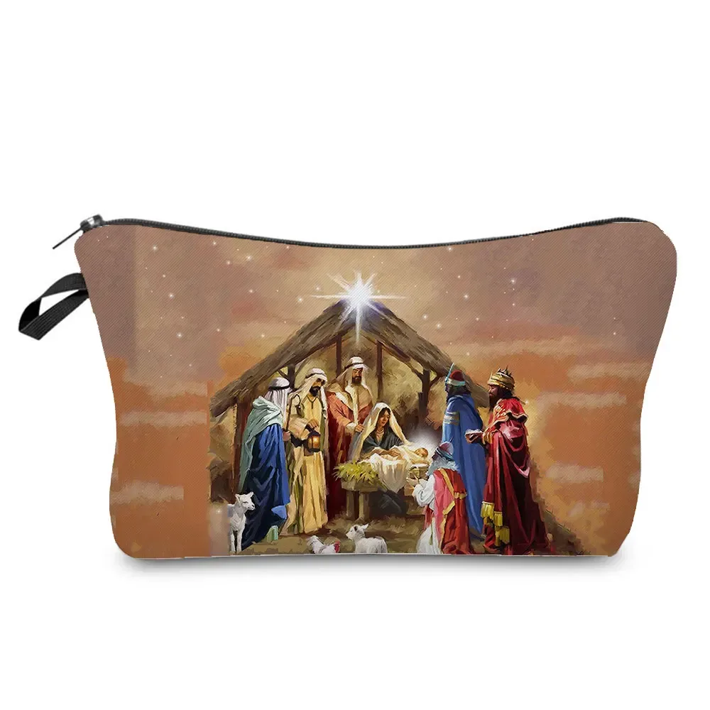 trousse de toilette à motif spinal pour femme, trousses de maquillage brodées personnalisées, trousse de toilette de voyage, belle déesse, imprimé enfant