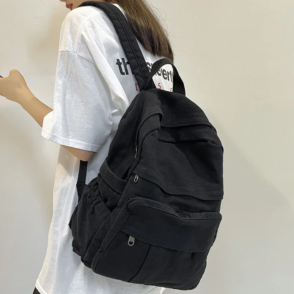 fille tissu sac d'école nouvelle mode étudiant vintage femmes sac à dos toile femme pochette d'ordinateur voyage kawaii dames sac à dos