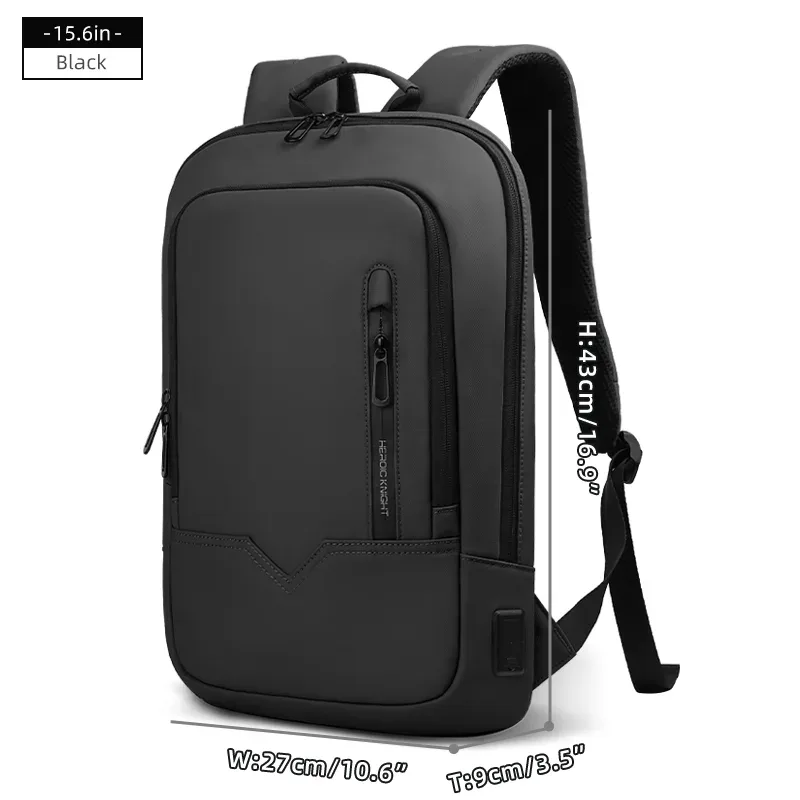 heroic knight mince homme travail sac à dos multifonctionnel mode 15.6 pouces sac à dos pour ordinateur portable décontracté étanche voyage d'affaires sac à dos