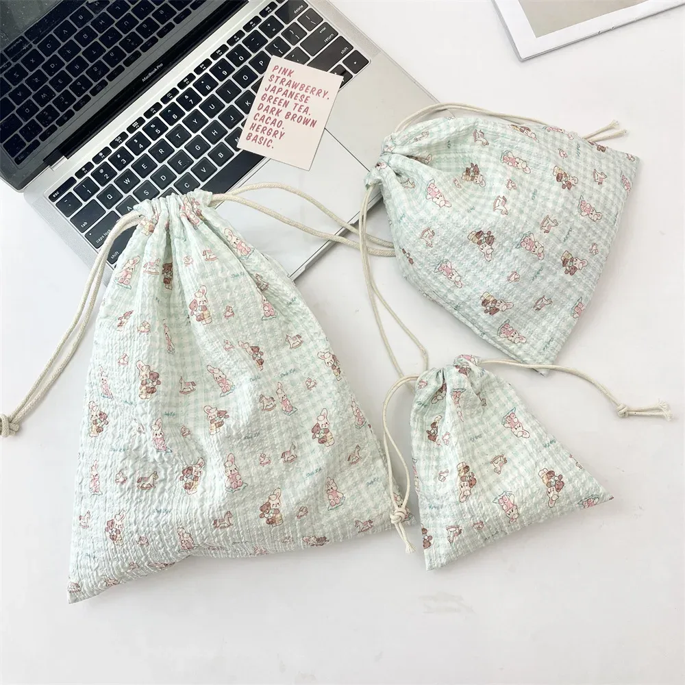 sac à cosmétiques à cordon de serrage en relief, 1 pièce, pochette de rangement de cosmétiques portable mignonne, sac de rangement pour maquillage et accessoires