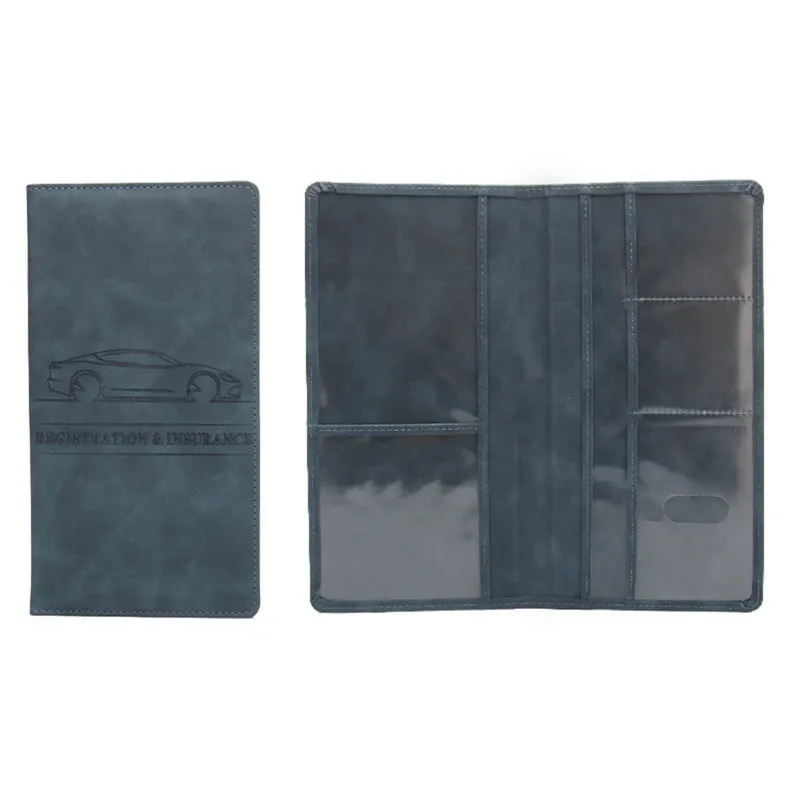 porte-assurance d'enregistrement de voiture, couverture de permis de conduire, documents automobiles en cuir, sac de rangement de permis de conduire, porte-carte de crédit