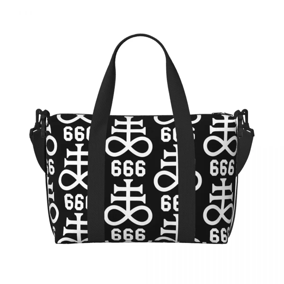 léviathan cross satan 666 baphomet symbols sataniques sac de voyage de plage sacs fourre-tout pour salle de sport sport femmes shopping sac à bandoulière