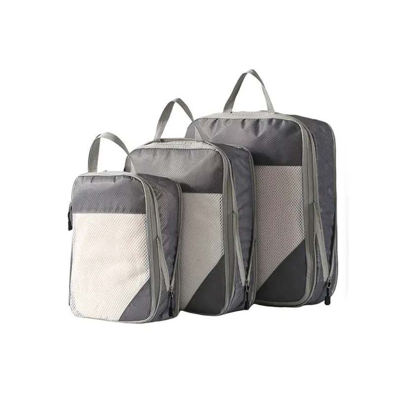 ensemble de 3 cubes de rangement compressibles, organisateur de bagages pour voyage, accessoires de voyage légers et peu encombrants pour valise cabine.