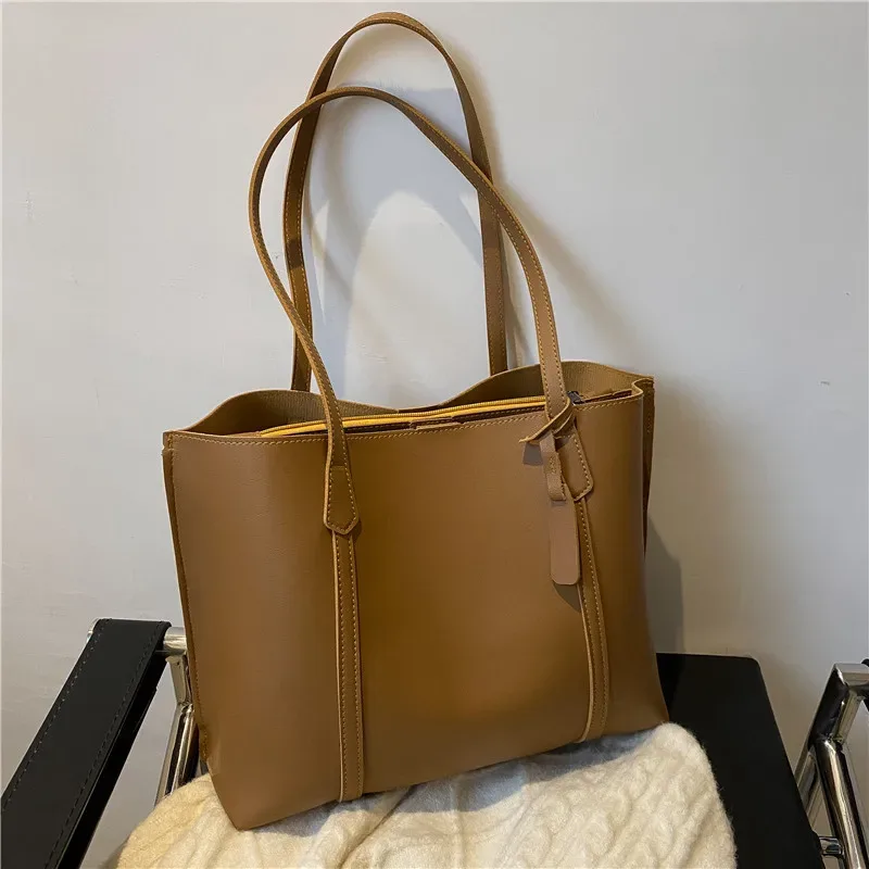 sac pour femmes de grande capacité, nouveau sac fourre-tout en cuir souple, sacs à bandoulière simples décontractés et polyvalents pour femmes, sacs à main de style coréen