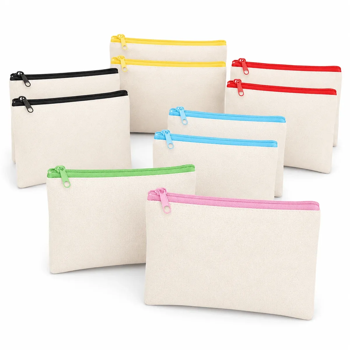 Trousse Toilette Toile Multicolore Zips Variés Organisation Cosmétiques Maquillage Voyages Essentiels Quotidiens DIY Personnalisable