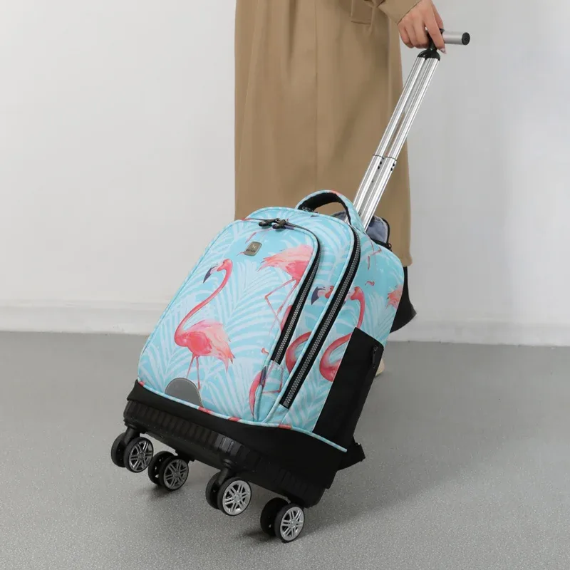 sac à dos roulant avec roulettes, sac à dos pour ordinateur portable de voyage à roulettes pour femmes et hommes, valise à roulettes d'affaires