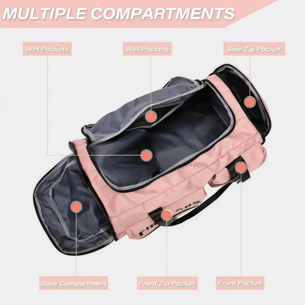sac à dos de voyage 67l, grande capacité, sacs de camping 3 en 1, séparation sec/humide avec compartiment à chaussures, sac de sport unisexe