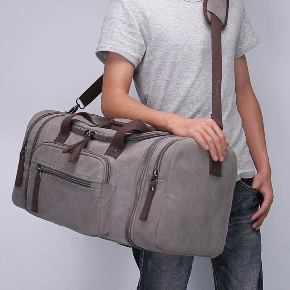 grande capacité hommes bagages à main voyage sacs de sport toile sacs de voyage week-end sacs à bandoulière multifonctionnel sac polochon de nuit