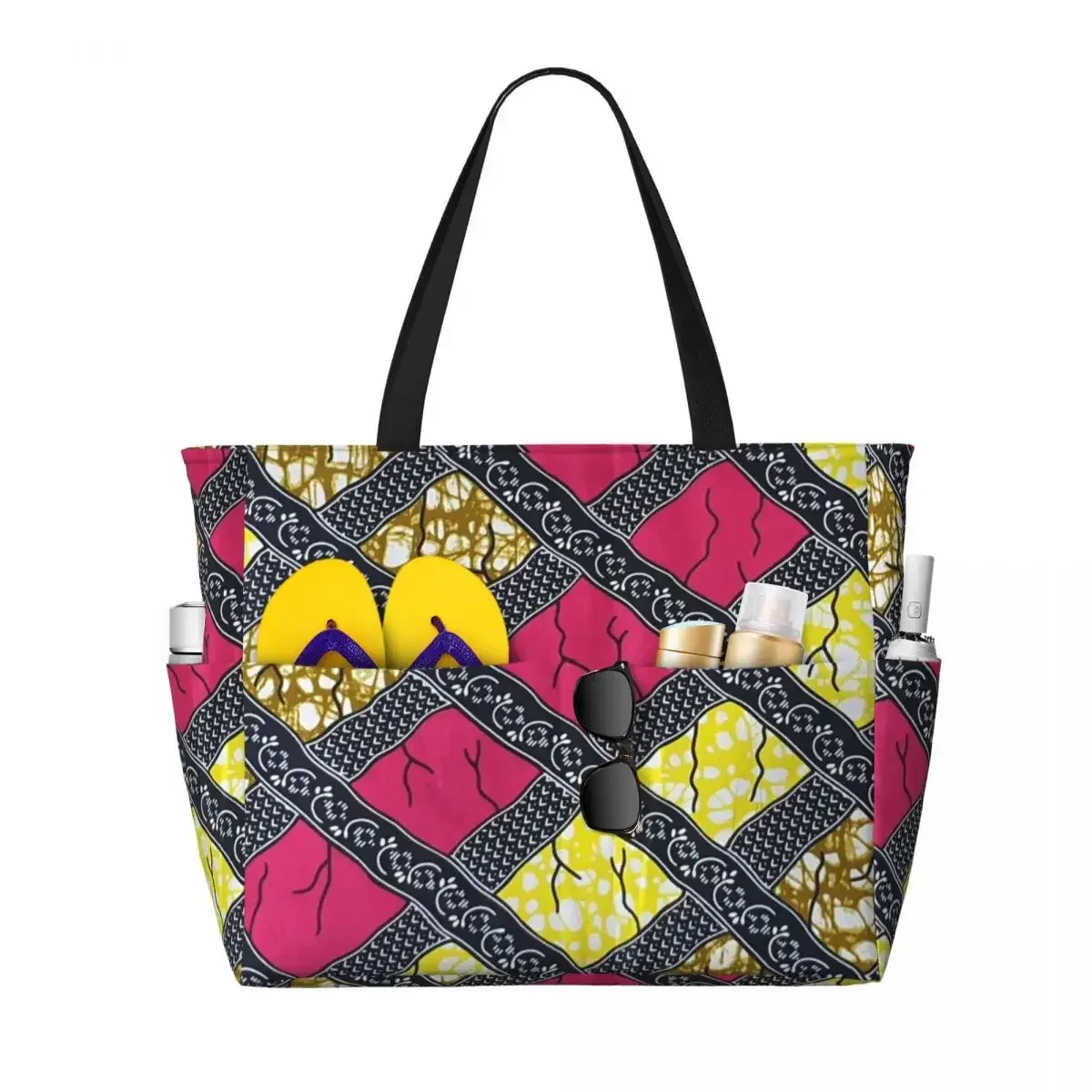 sac fourre-tout personnalisé en tissu kente africain pour femmes, grande capacité, sacs de voyage traditionnels ethniques africains ankara plage salle de sport