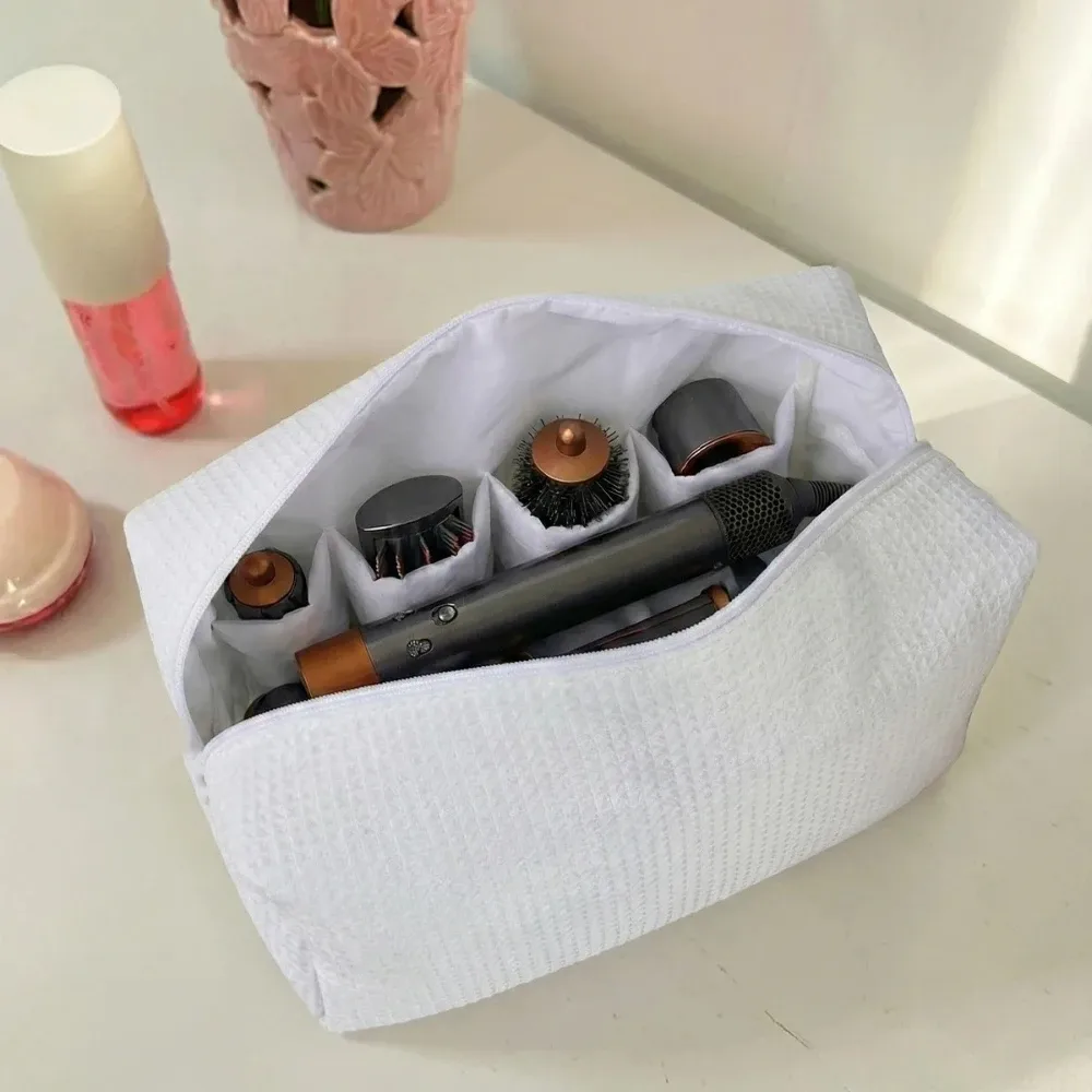 grande trousse de maquillage en coton grande capacité, organiseur portable pour outils de coiffure avec fermeture éclair, sacs cosmétiques multifonctionnels coréens